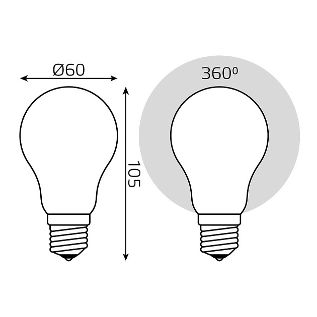 Лампа светодиодная диммируемая Gauss филаментная E27 10W 4100К матовая 102202210-D фото 4