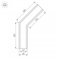 Коннектор угловой Arlight SL-Linia65-F-135 030123 1