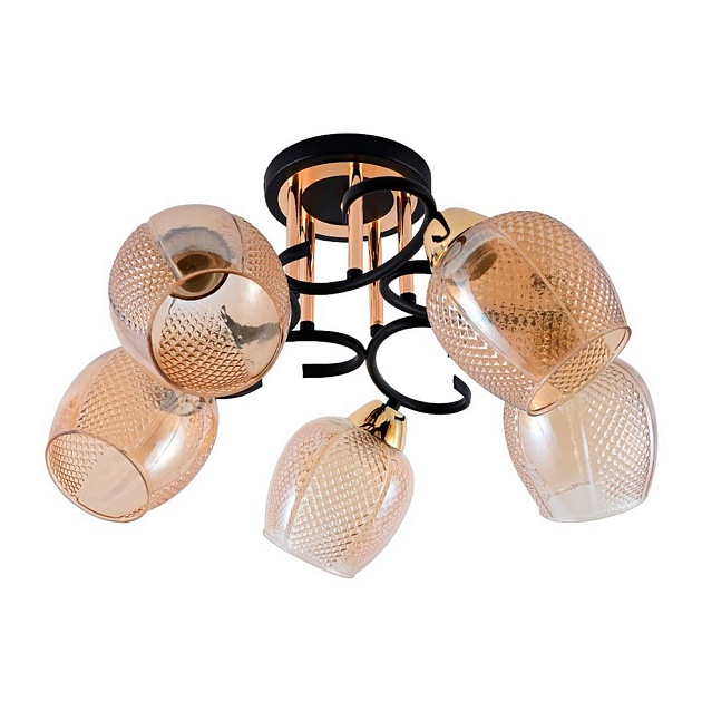 Потолочная люстра ЭкономСвет 12164/5MBK+GD BR изображение 1 Потолочная люстра ЭкономСвет 12164/5MBK+GD BR Фото № 1