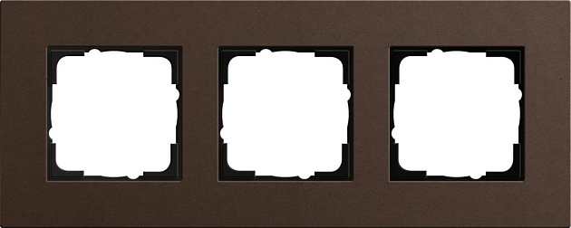 Рамка 3-постовая Gira Esprit Lenoleum-Multiplex коричневый 0213223 фото 