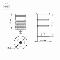 Ландшафтный светодиодный светильник Arlight LTD-Ground-R65-6W Warm3000 026449 2