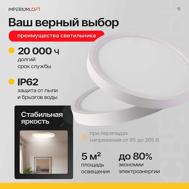 Потолочный светодиодный светильник Imperium Loft Slim 141008-26 Фото № 10
