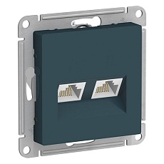 Розетка компьютерная двойная RJ45 Systeme Electric AtlasDesign 5e кат UTP изумруд ATN000885