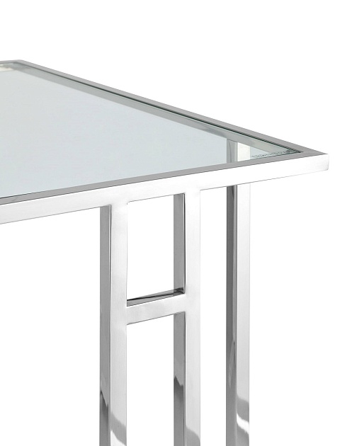 Журнальный стол Stool Group Бостон 50*32 прозрачное стекло/сталь серебро УТ000001972 Фото № 3