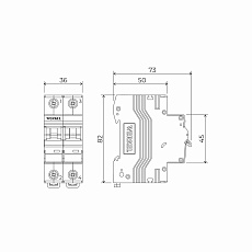 Автоматический выключатель Werkel 2P 50A C 6kA W902P506 4690389192890 1