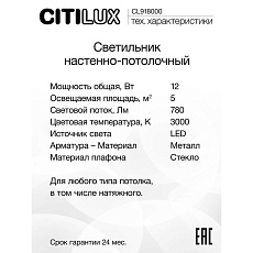 Настенный светильник Citilux Белый CL918000 4