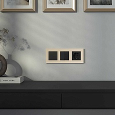 Рамка на 3 поста Slab шампань софт W0032911 a071625 2