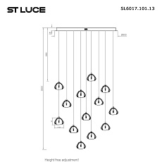 Подвесная светодиодная люстра ST Luce Waterfall SL6017.101.13 1