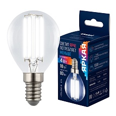 Лампа светодиодная Uniel E14 4W 4000K прозрачная LED-G45-4W/4000K/E14/CL GLY01TR UL-00011939 3