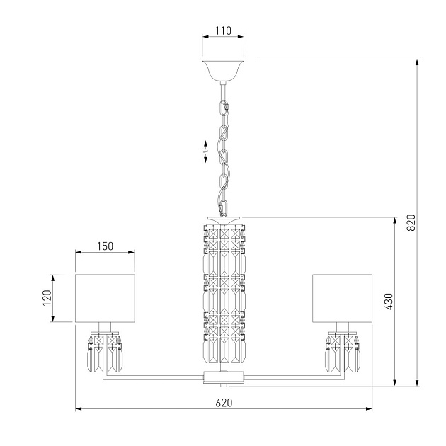 Подвесная люстра Eurosvet Zaffiro 10099/5 хром Фото № 2