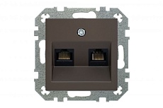 Розетка RJ45/RJ11 Liregus Retro коричневый омбре 29-037 1