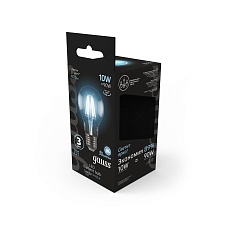 Лампа светодиодная филаментная Gauss E27 10W 4100К прозрачная 102802210 3