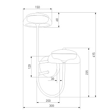 Бра Eurosvet Fungo 50388/2 LED черный 1