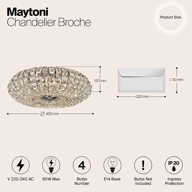 Потолочная люстра Maytoni Broche DIA902-04-N Фото № 2