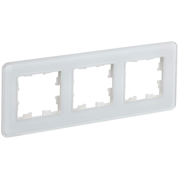 BRITE Рамка 3-местная РУ-3-2-Бр стекло белый RE IEK BR-M32-G-41-K01 Фото № 1