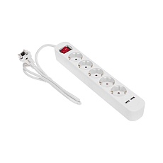 Удлинитель STANDARD 5 гнезд, 1,5м, 3х1,0мм², с/з, с выключателем, 2 USB, белый REXANT 13-4034 2
