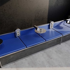 Рамка стеклянная Voltum S70 на 3 поста, (кашемир, стекло) VLS110303 1