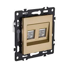 Розетка двойная Ethernet RJ45 Cat.6, золотой Kollinger Asthetik AS-018GD 1