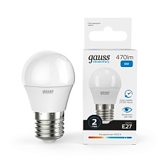Лампа светодиодная Gauss E27 6W 6500K матовая 53236 1