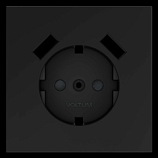 Накладка для розетки с заземлением и защитными шторками с USB A+A S70 (графит) Voltum VLS000907 1