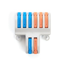 Клемма монтажная д/ подкл. фазн. проводников Stekker, LD222-426, 2 контактные группы, 1ввод,3вывода на полюс (DIY упак 2 шт) 39489 3