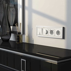 Рамка Werkel Baguette 4 поста белый/серебро W0042850 3