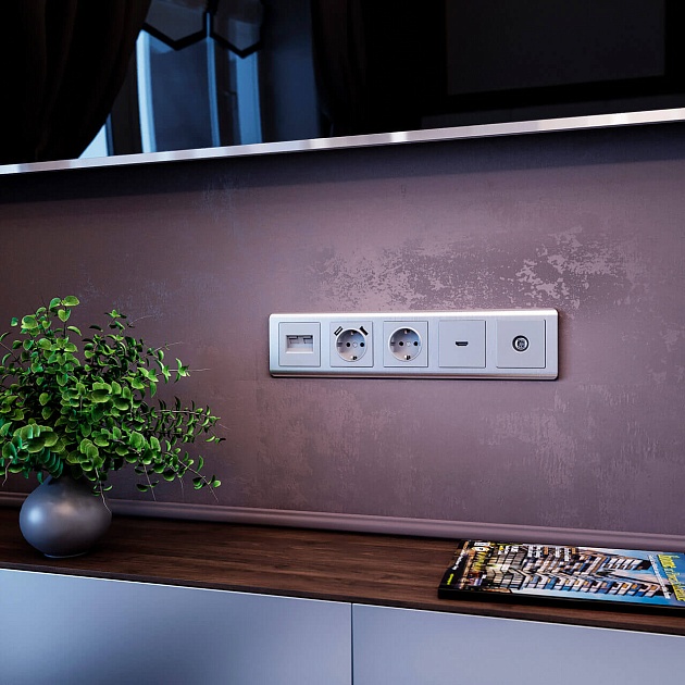 Розетка с заземлением Werkel серебряный W1171006 4690389156410 изображение 6 Розетка с заземлением Werkel серебряный W1171006 4690389156410 Фото № 6