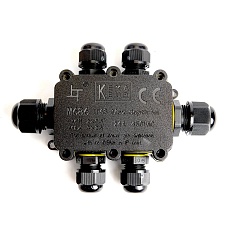 Коробка распределительная LD526 водонепроницаемая на 6 выходов, 450V, 140х100х36, черный 49124 4