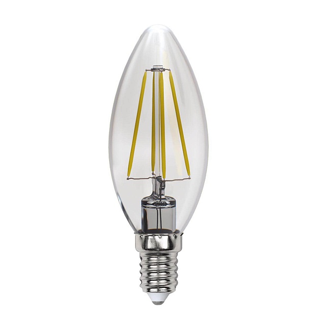Лампа светодиодная филаментная Uniel E14 13W 3000K прозрачная LED-C35-13W/3000K/E14/CL PLS02WH UL-00005899 фото 