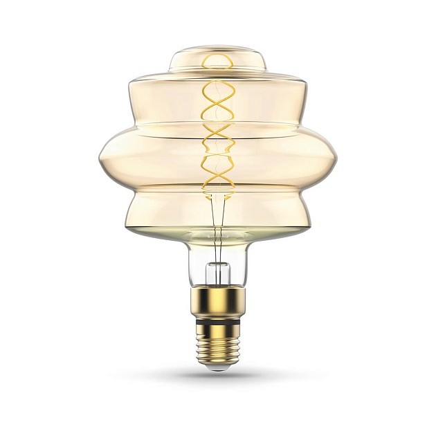 Лампа светодиодная филаментная диммируемая Gauss E27 8W 2400K золотая 161802008 фото 4