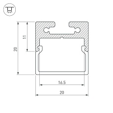 Рассеиватель Arlight SL-LINE-2011-2000 Square OPAL 019258 2