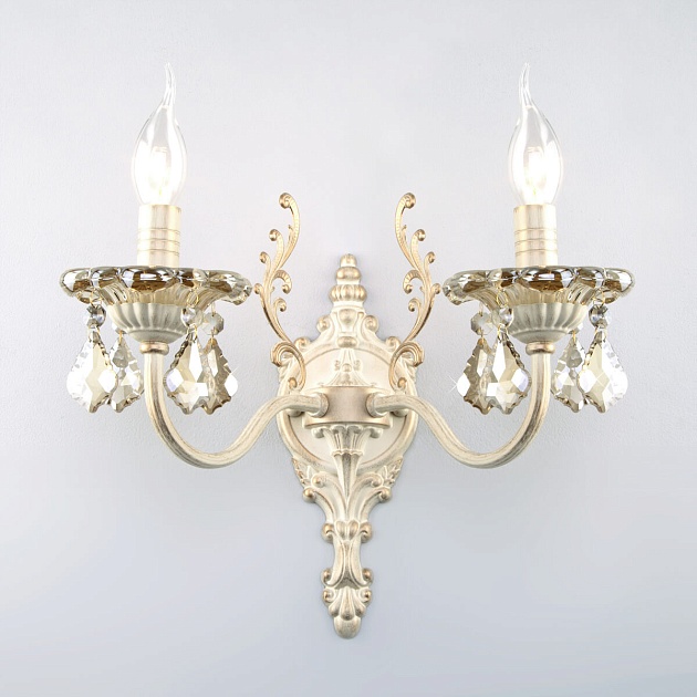 Бра Eurosvet 3281/2 белый с золотом/тонированный хрусталь Strotskis Фото № 1