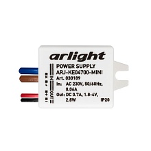 Драйвер Arlight ARJ-KE04700-Mini 1,8-4V 2,8W IP20 0,7A 030189 1
