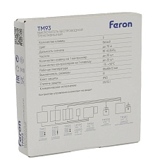 Выключатель трехклавишный беспроводной Feron Smart белый TM93 51022 1