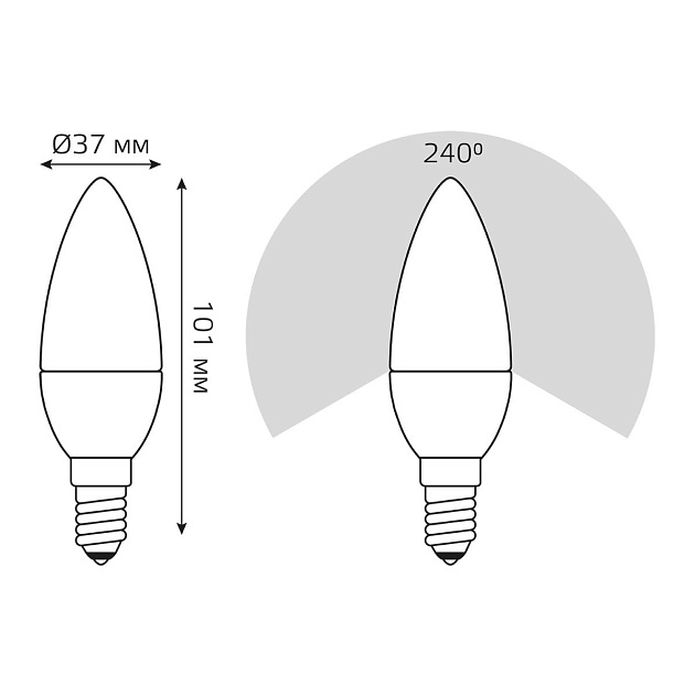Лампа светодиодная Gauss E14 6W 3000K матовая 33116 Фото № 2
