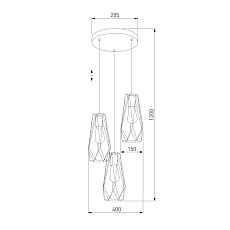 Подвесная люстра TK Lighting 2697 Lugo Gold 1