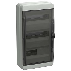 TEKFOR Корпус пластиковый КМПн-36 IP65 черная прозрачная дверь IEK TF5-KP72-N-36-65-K03-K02