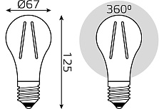 Лампа светодиодная филаментная Gauss E27 30W 2700K прозрачная 102902130 1