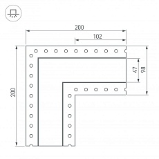 Коннектор L-образный Arlight SL-Linia45-Fantom 030106 1