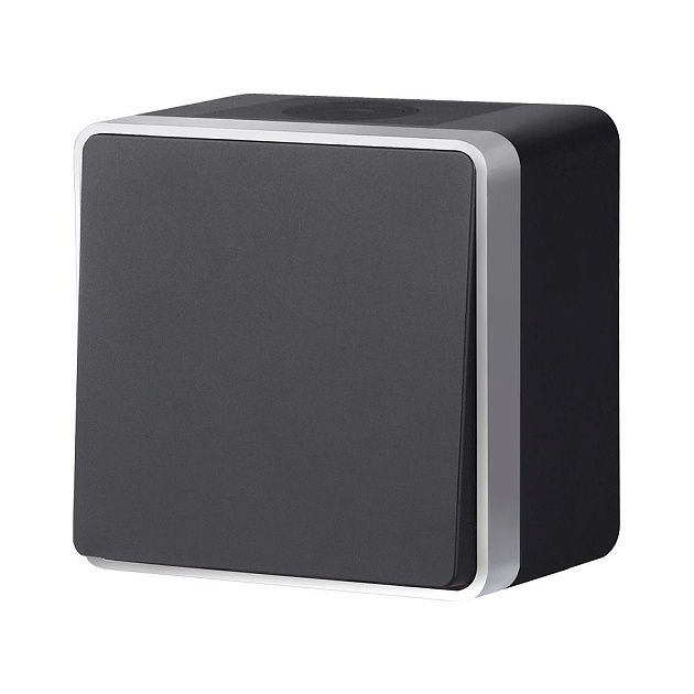 W5010234/ Выключатель одноклавишный влагозащищенный Gallant (черный с серебром) Фото № 1