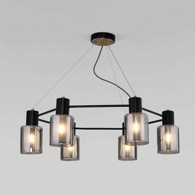 Подвесная люстра Eurosvet Notion 70219/6 черный/античная бронза изображение 1 Подвесная люстра Eurosvet Notion 70219/6 черный/античная бронза Фото № 1