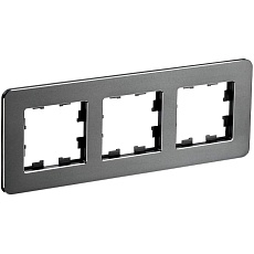 BRITE Рамка 3-местная РУ-3-1-Бр металл титан RE IEK BR-M32-M-01-K48
