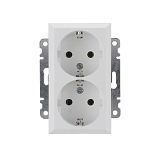 Розетка Makel 2-я с/з СП Karea 16А IP20 бел. 56001082
