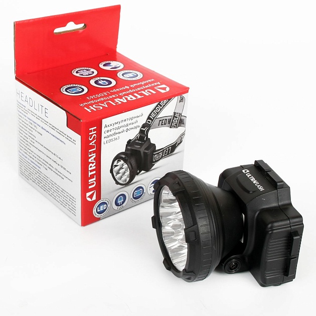 Налобный светодиодный фонарь Ultraflash Headlite аккумуляторный 90х75 33 лм LED5363 11257 фото 6