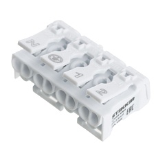 Клемма монтажная Stekker, LD294-4004 для подключения фазных проводников, 4 контактные группы (3 ввода, 3 вывода на полюс) 32735 4