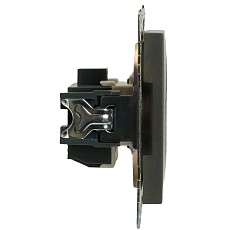 Розетка 2P Stekker Катрин со шторками графит GLS10-7109-06 49420 3