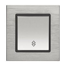 Выключатель одноклавишный проходной промежуточный Vesta-Electric Exclusive Silver Metallic серебро FVK050313SER