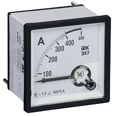 Амперметр аналоговый Э47 400/5А класс точности 1,5 96х96мм IEK IPA20-6-0400-E