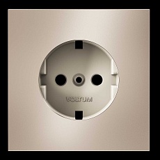 Накладка для розетки с заземлением, S70 Metal (платина) Voltum VLSM000610 5