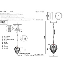 Подвесной светильник Crystal Lux Charme SP2 Chrome/Transparent 1